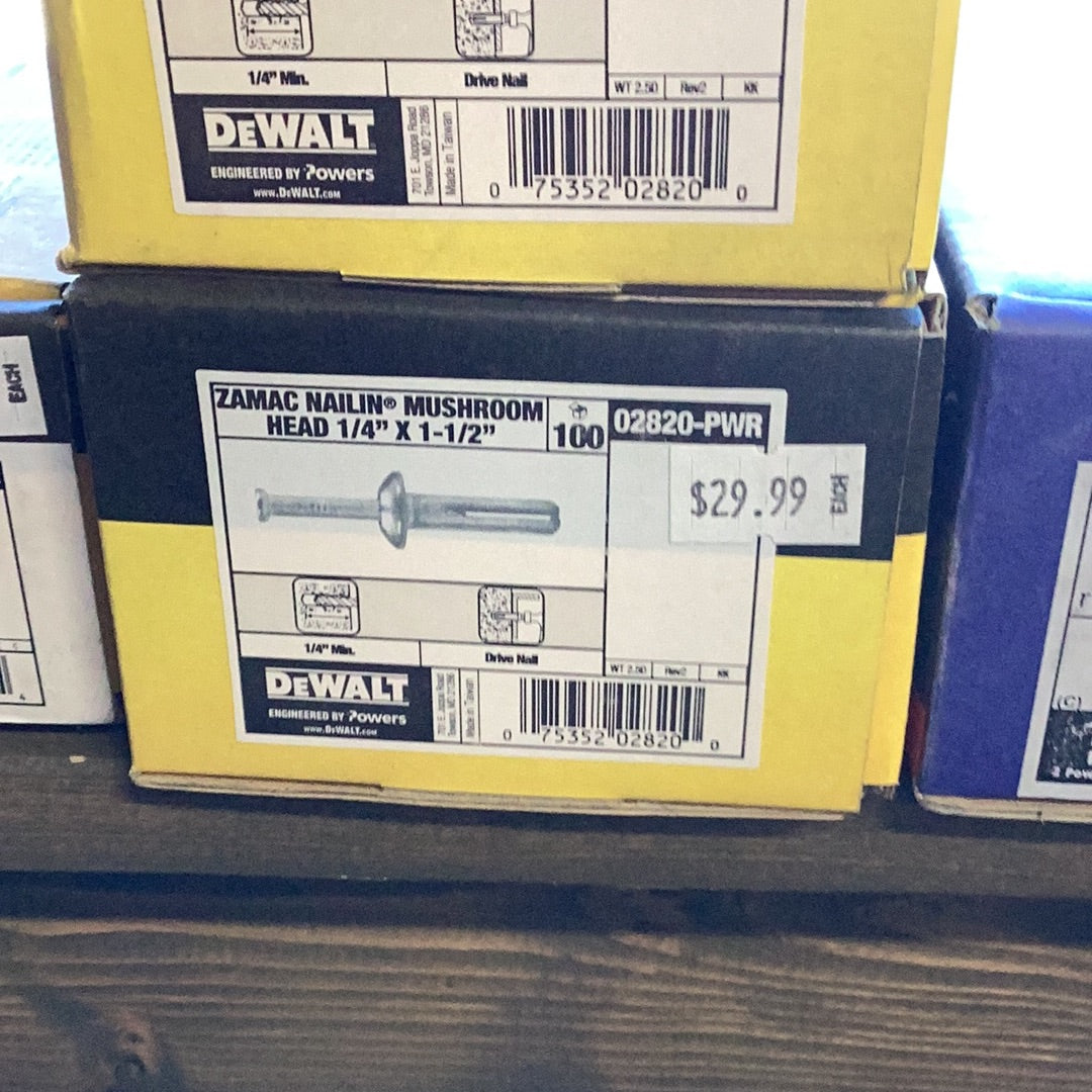 Dewalt Zamac head 1/4” x 1-1/2”