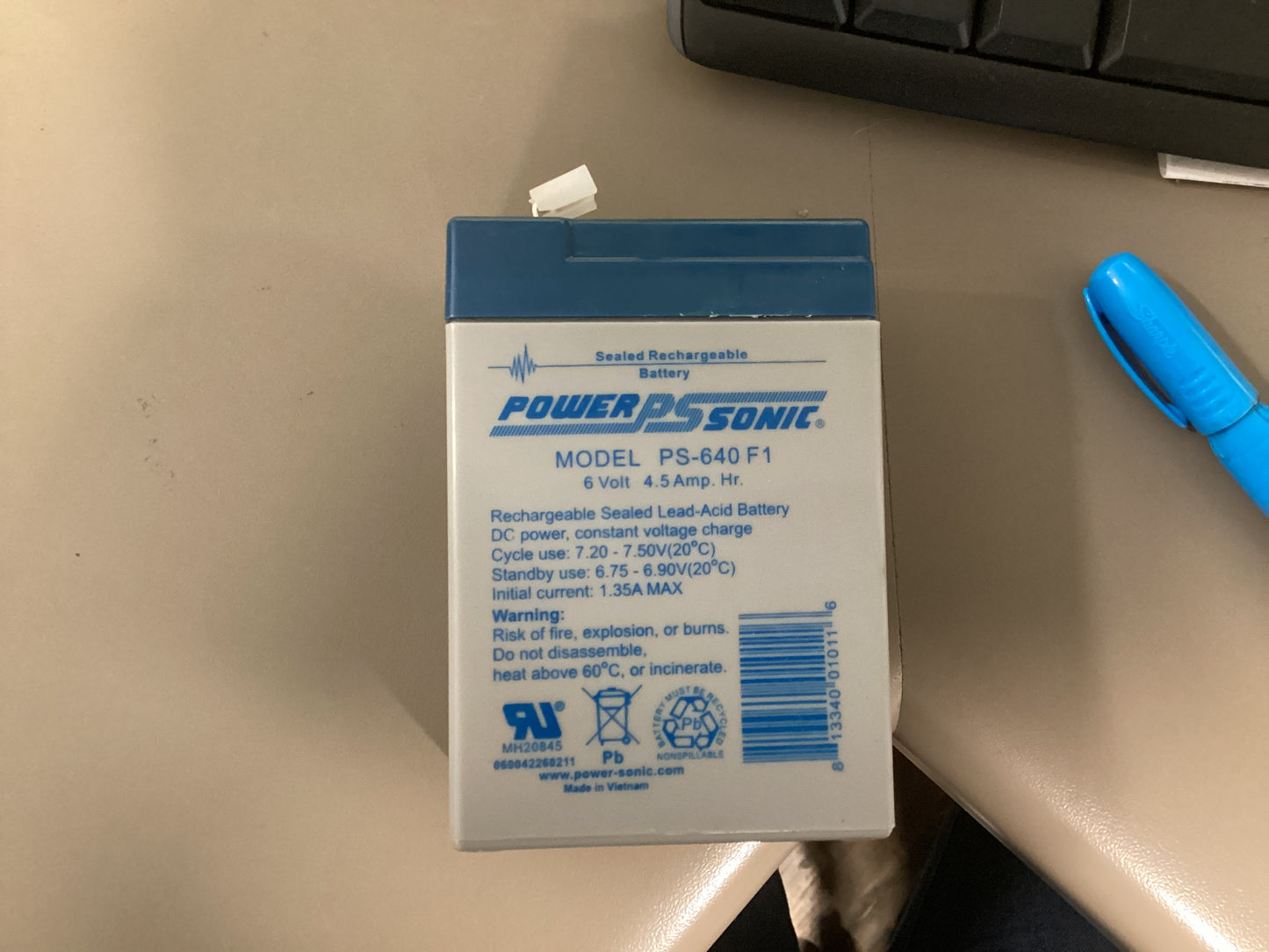 Battery 6 Volt 4.5 Amp