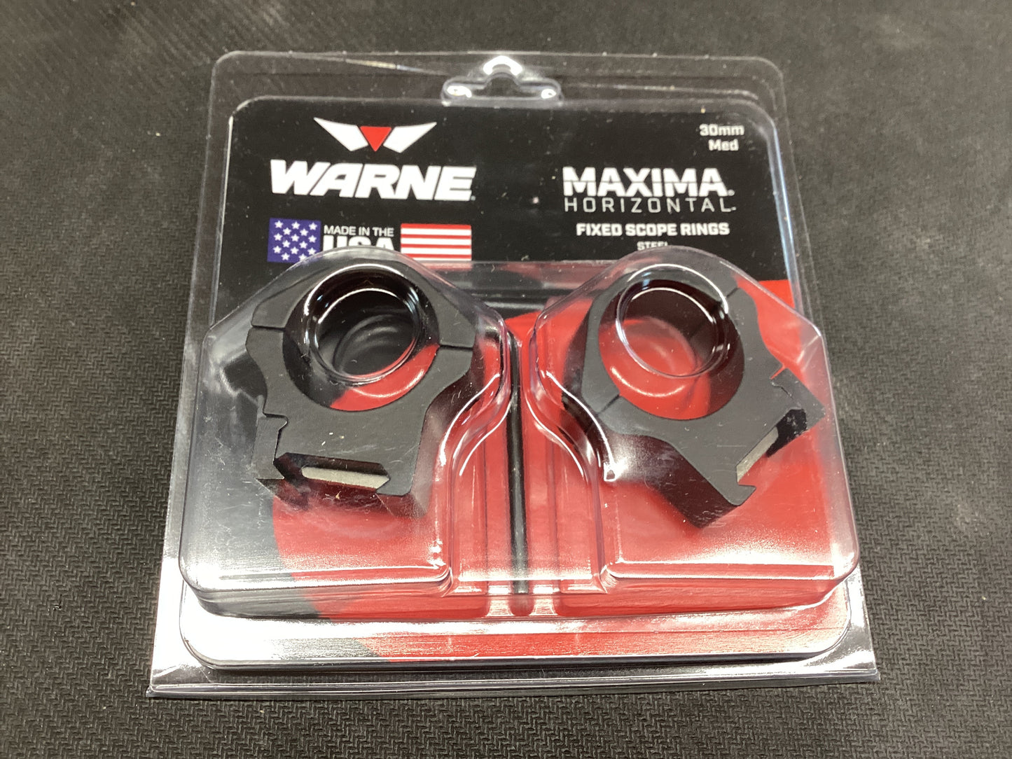 WARNE MAXIMA Horizontal Fixed Scope Rings 514M 30mm