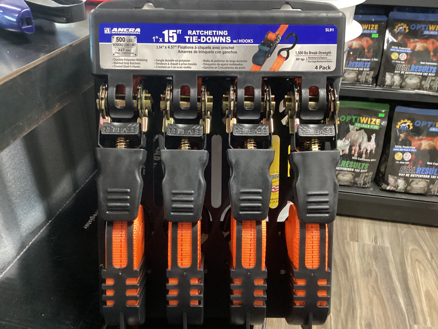 Tie Down Ratchet 1”x15’ 4 Pack