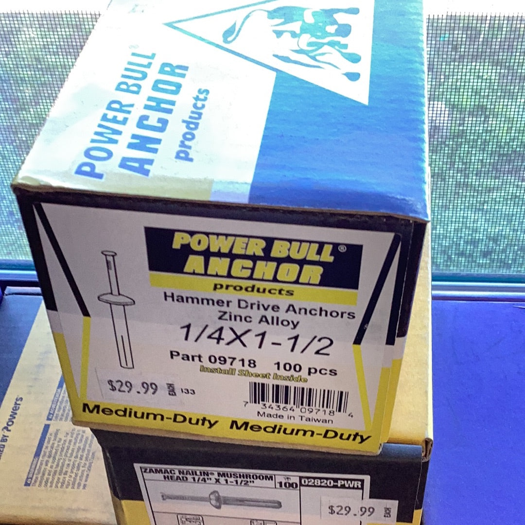 Power bull hammer drive anchors