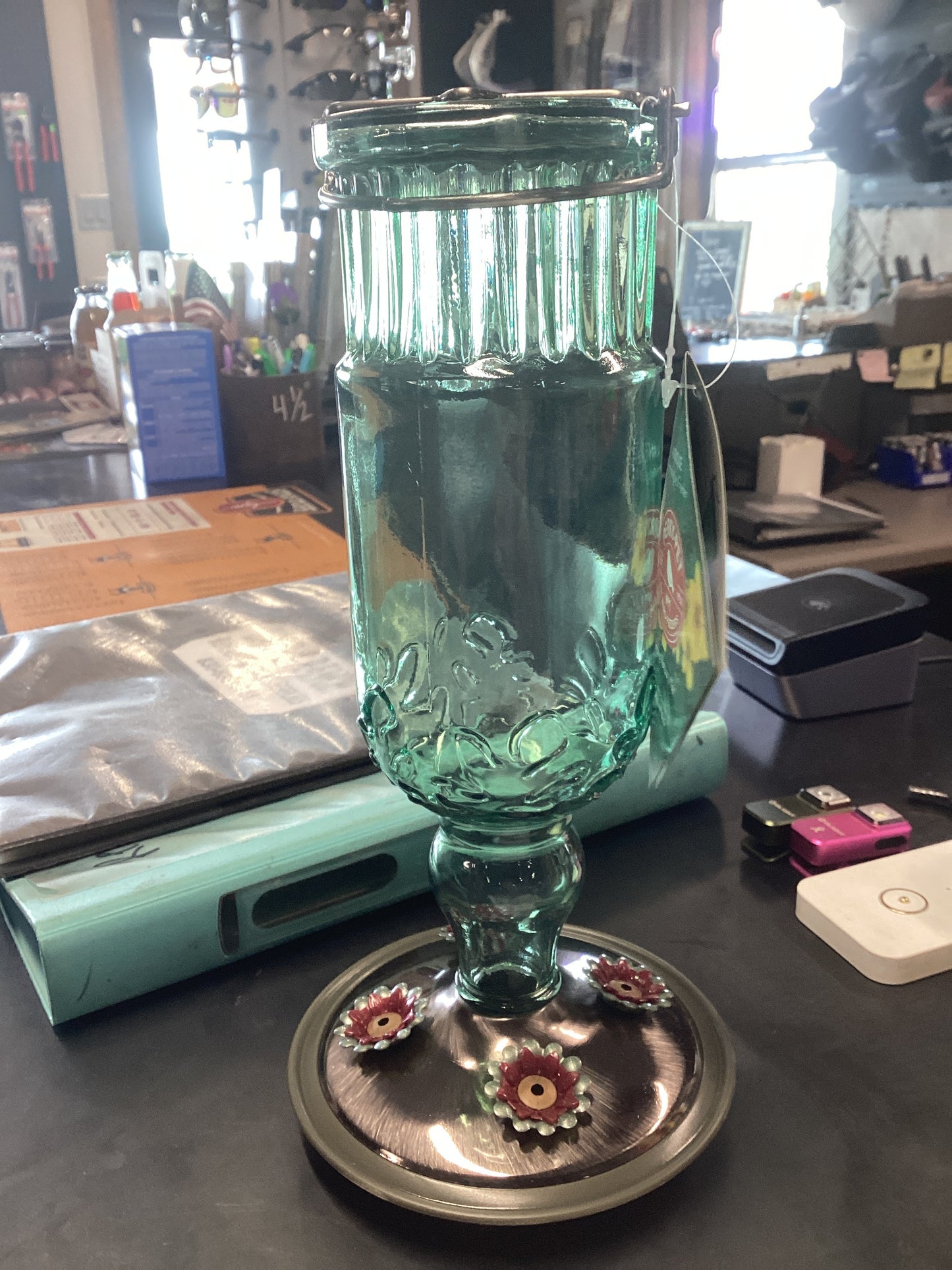 Green Hummingbird Feeder