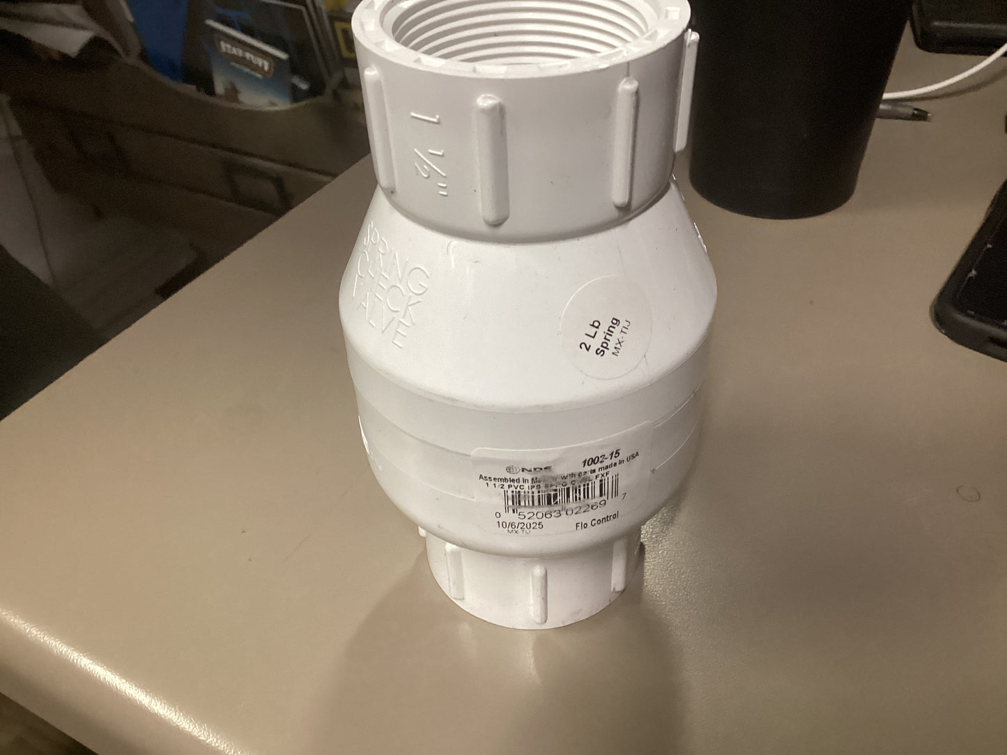 1 1/2” PVC check valve