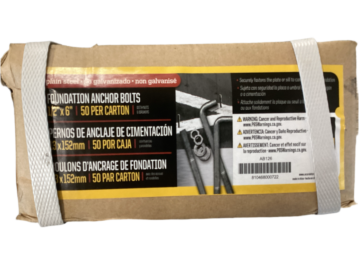 Anchor Bolts 1/2”x6” 50box