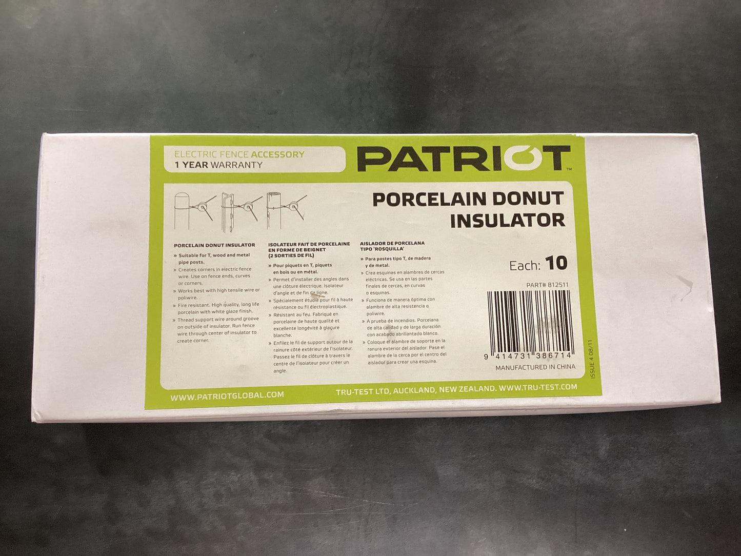 Patriot Porcelain Donut Insulator 10pk