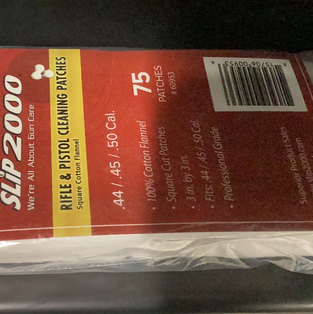 Slip 2000 Gun Cleaning Patches .44/.45/.50 3” 75ct