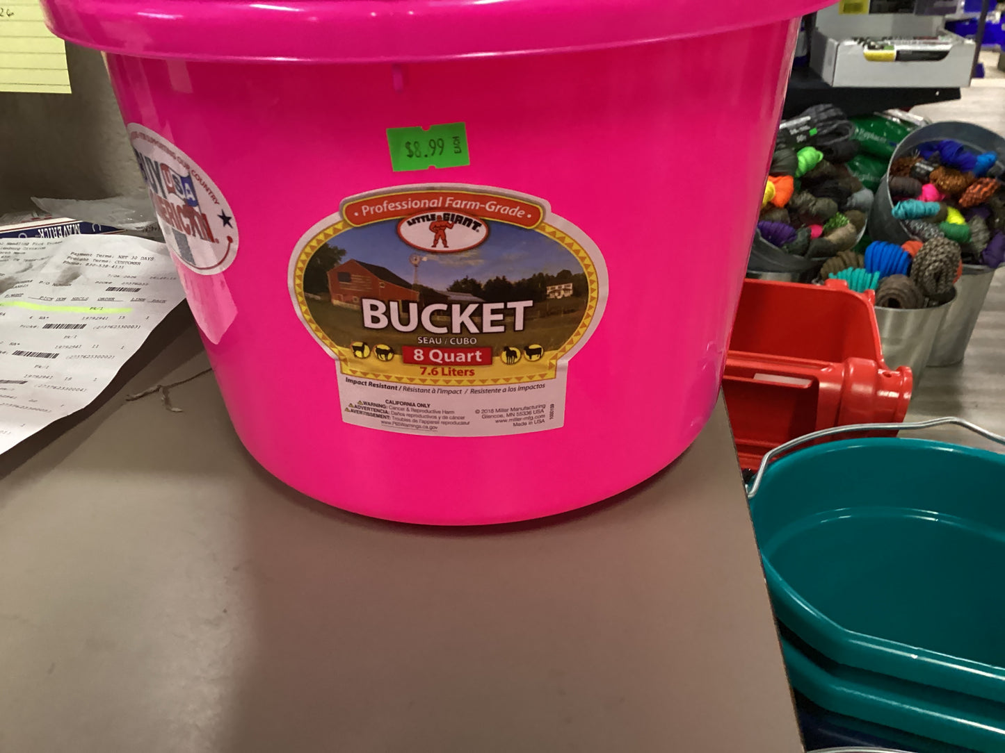 Hot Pink 8Qt bucket