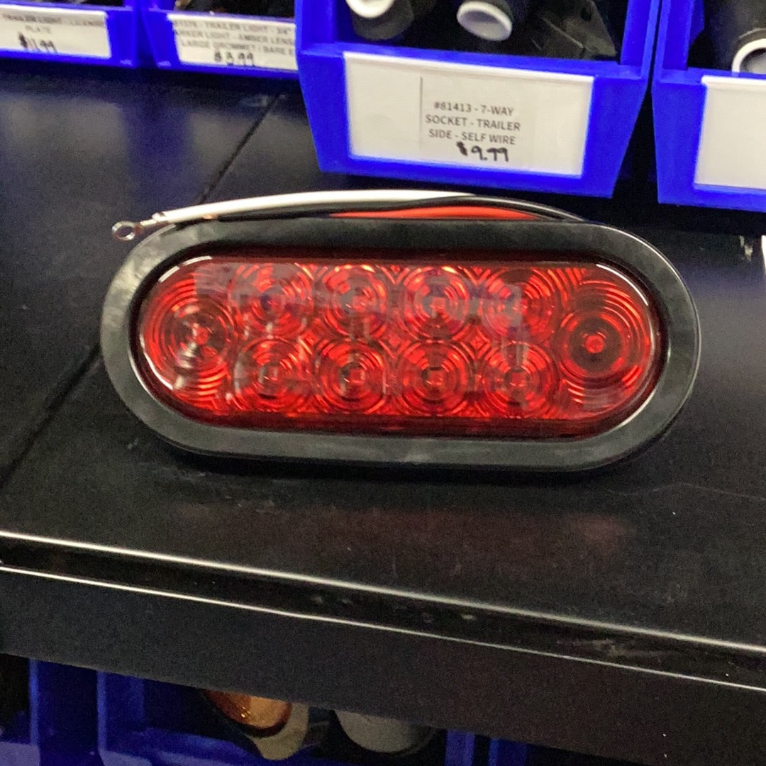 #81390 Trailer Light 6” Oval Stop/Turn/Tail Light Dark Red