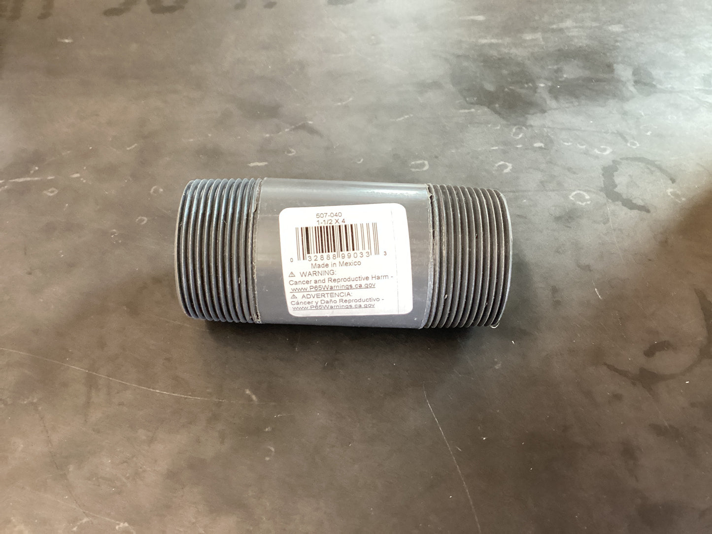 1-1/2” x 4 PVC Nipple