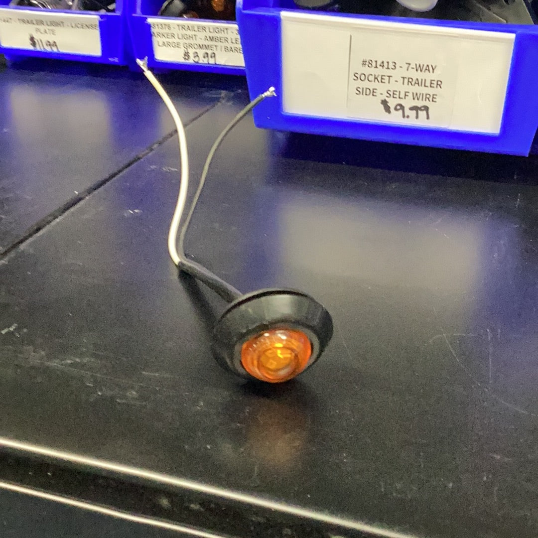 #18376 Trailer Light 3/4” Round Marker Light Amber Lens