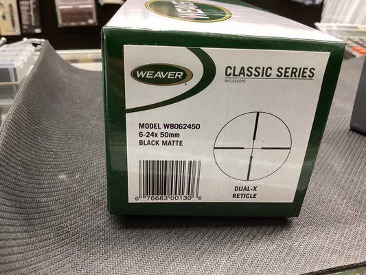 WEAVER Rifle Scope 6-24x 50mm 30mm Black