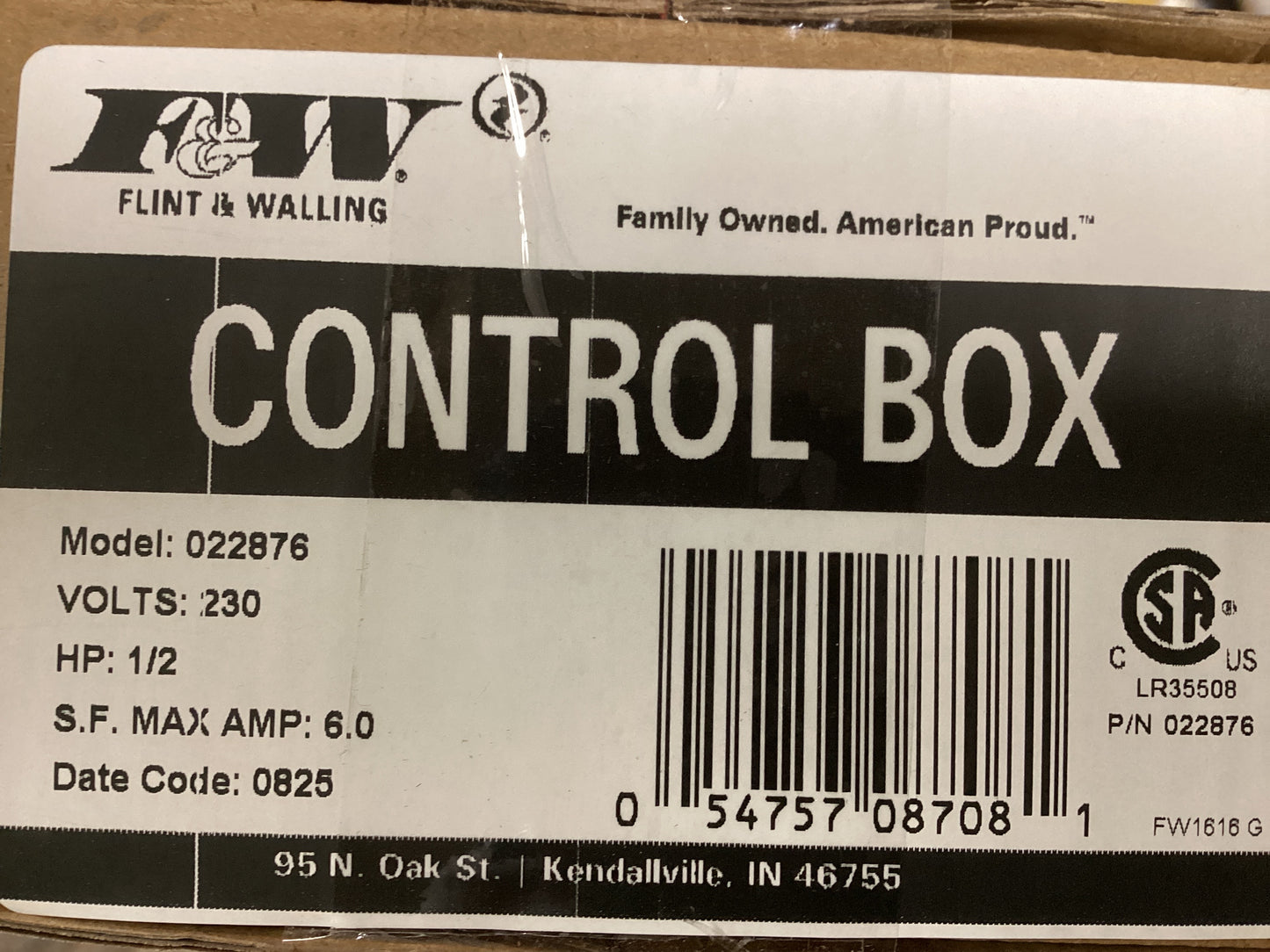 1/2 HP Control Box