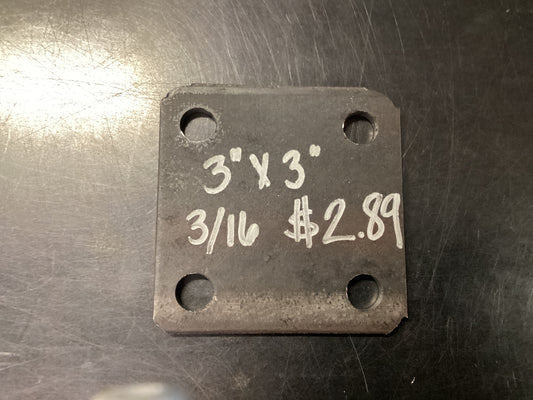 Anchor Plate 3x3 3/16  3/8 hole