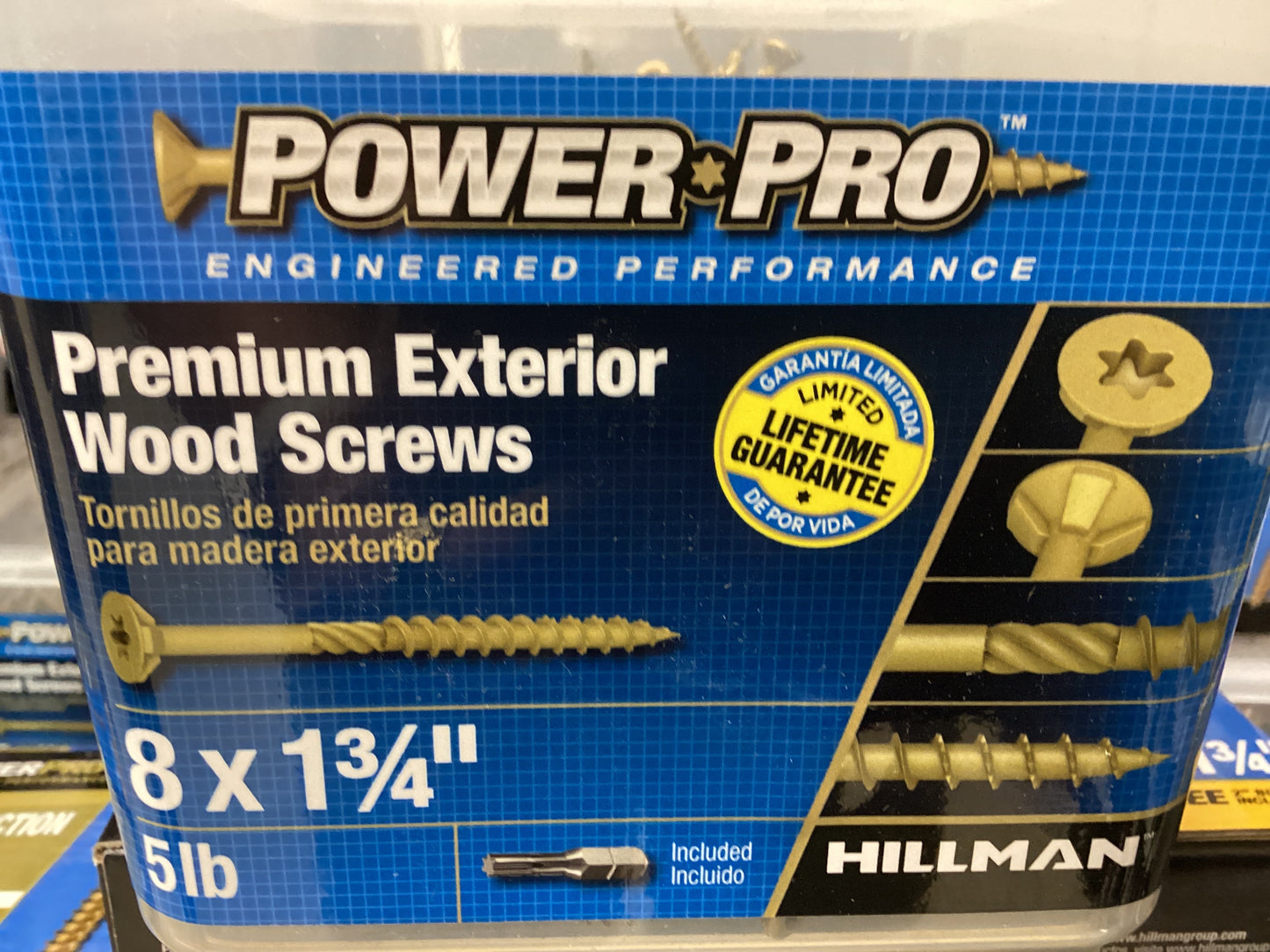 8”x1-3/4” Exterior Screws