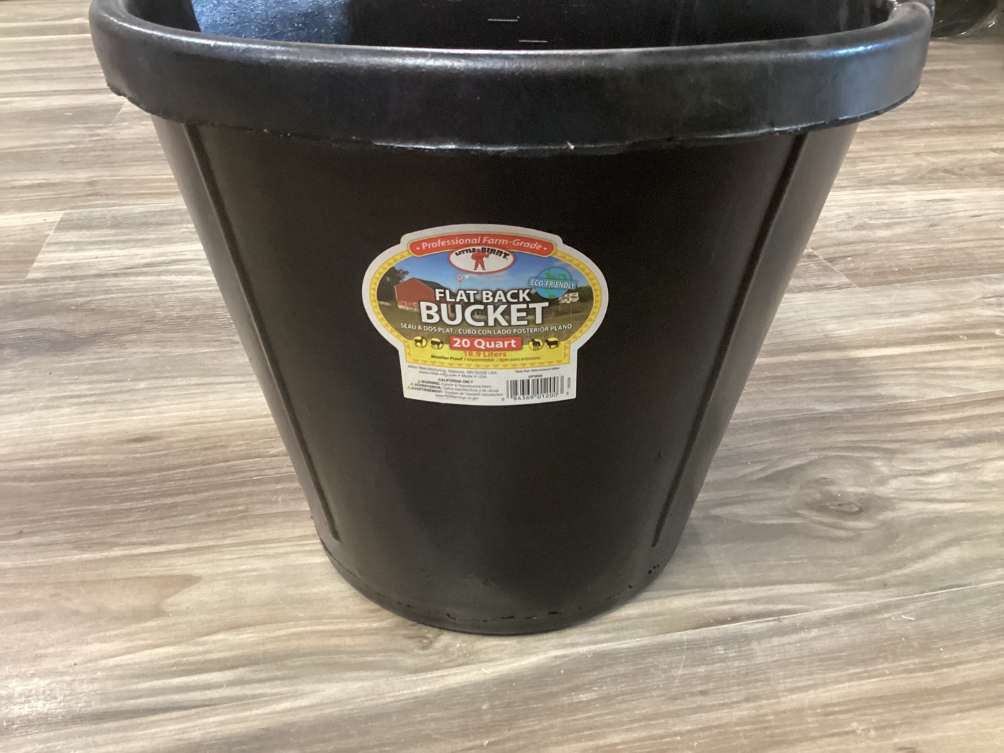 Rubber Bucket 20QT Flat Back