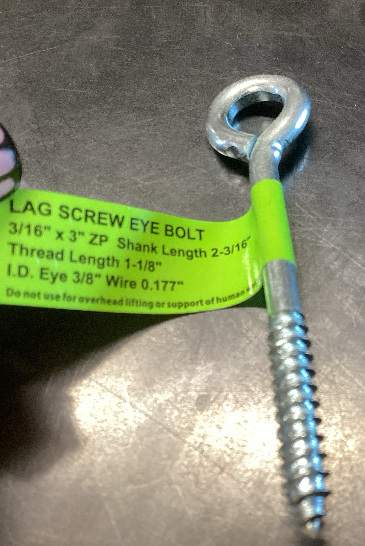 3/16 x 3 Lag Eyebolt