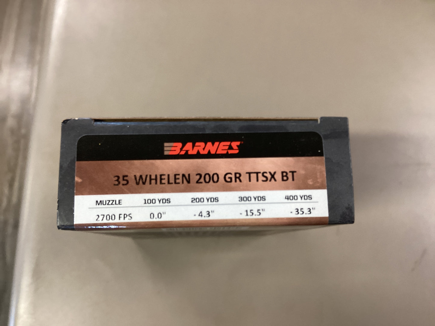 Barnes 35 Whelen 200gr ammo