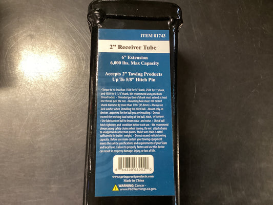 2” Receiver Tube 6” Extension