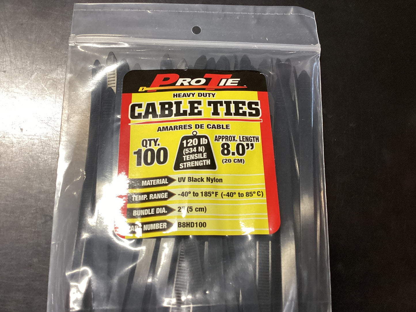 8” HD Cable Ties 100pk