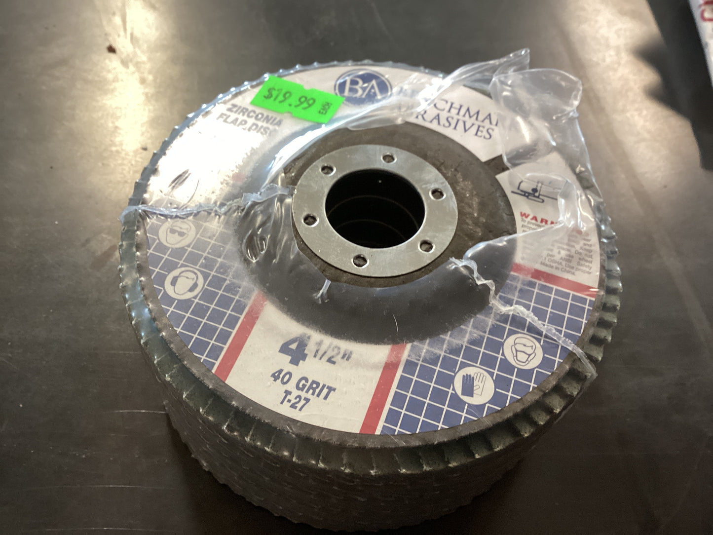 BA 4 1/2”40 Grit Flap Disc 5PK