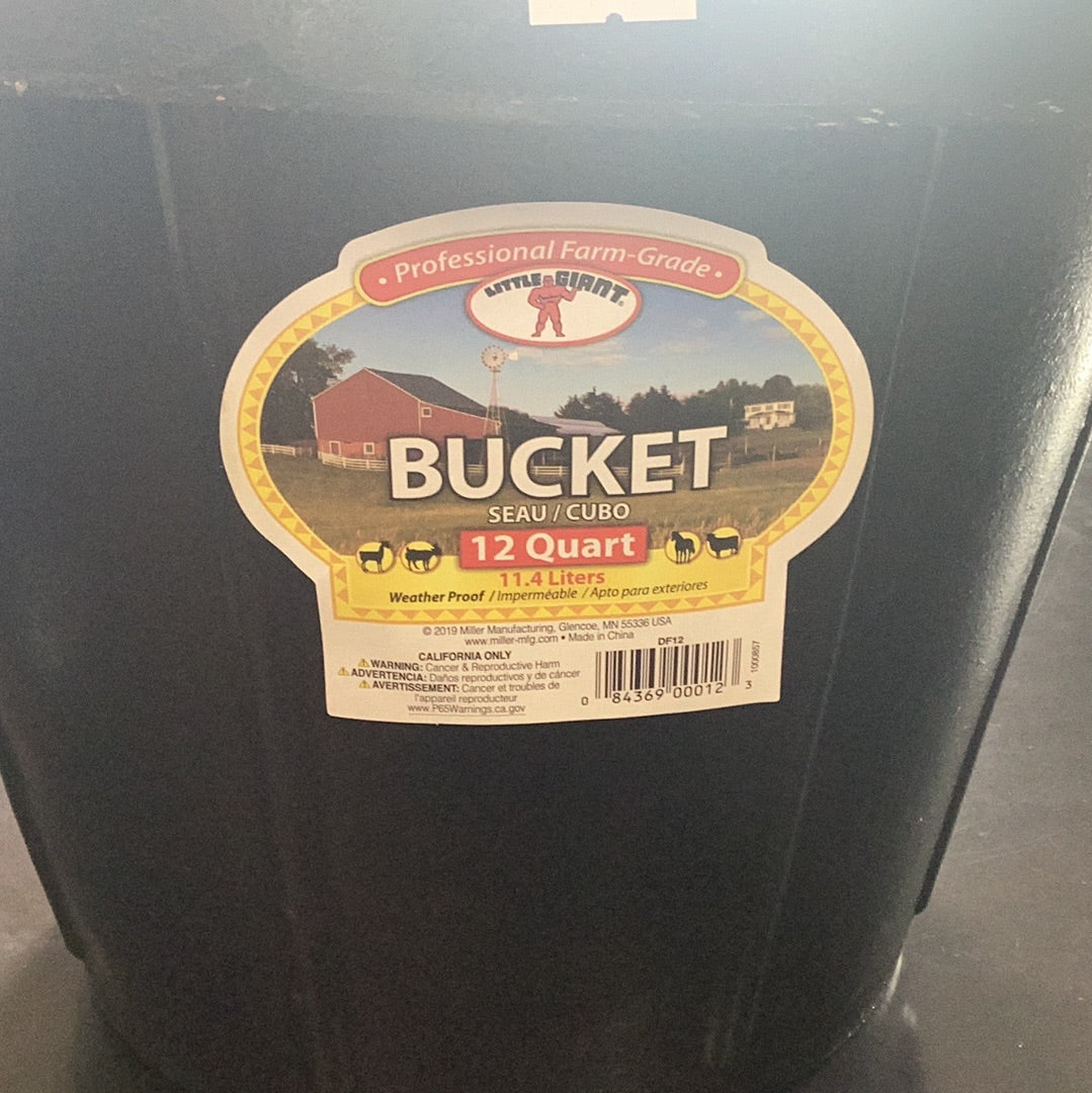 12Qt BLack Bucket Rubber