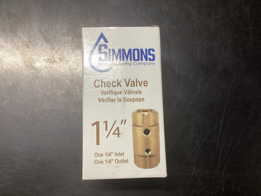 Simmons Check Valve 1-1/4