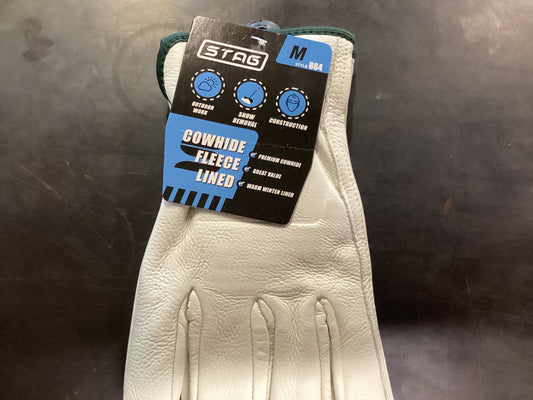 Cowhide Fleece Lined Gloves M