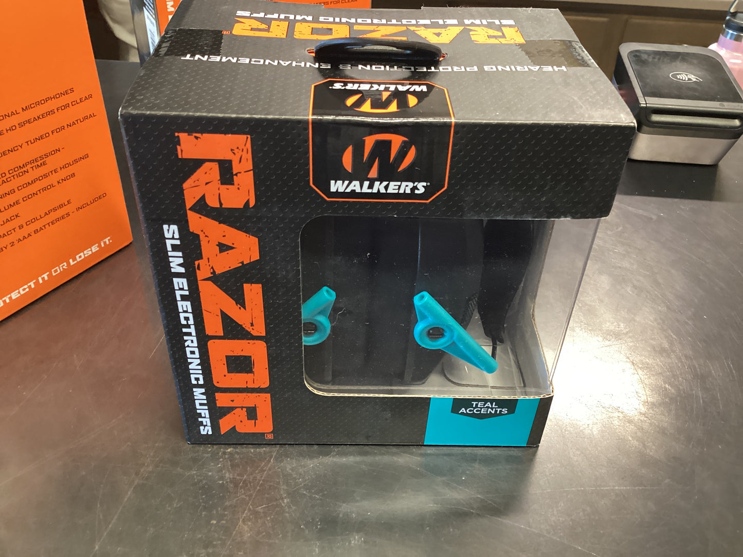 Razor Slim Electronic Muffs (Teal Accent)