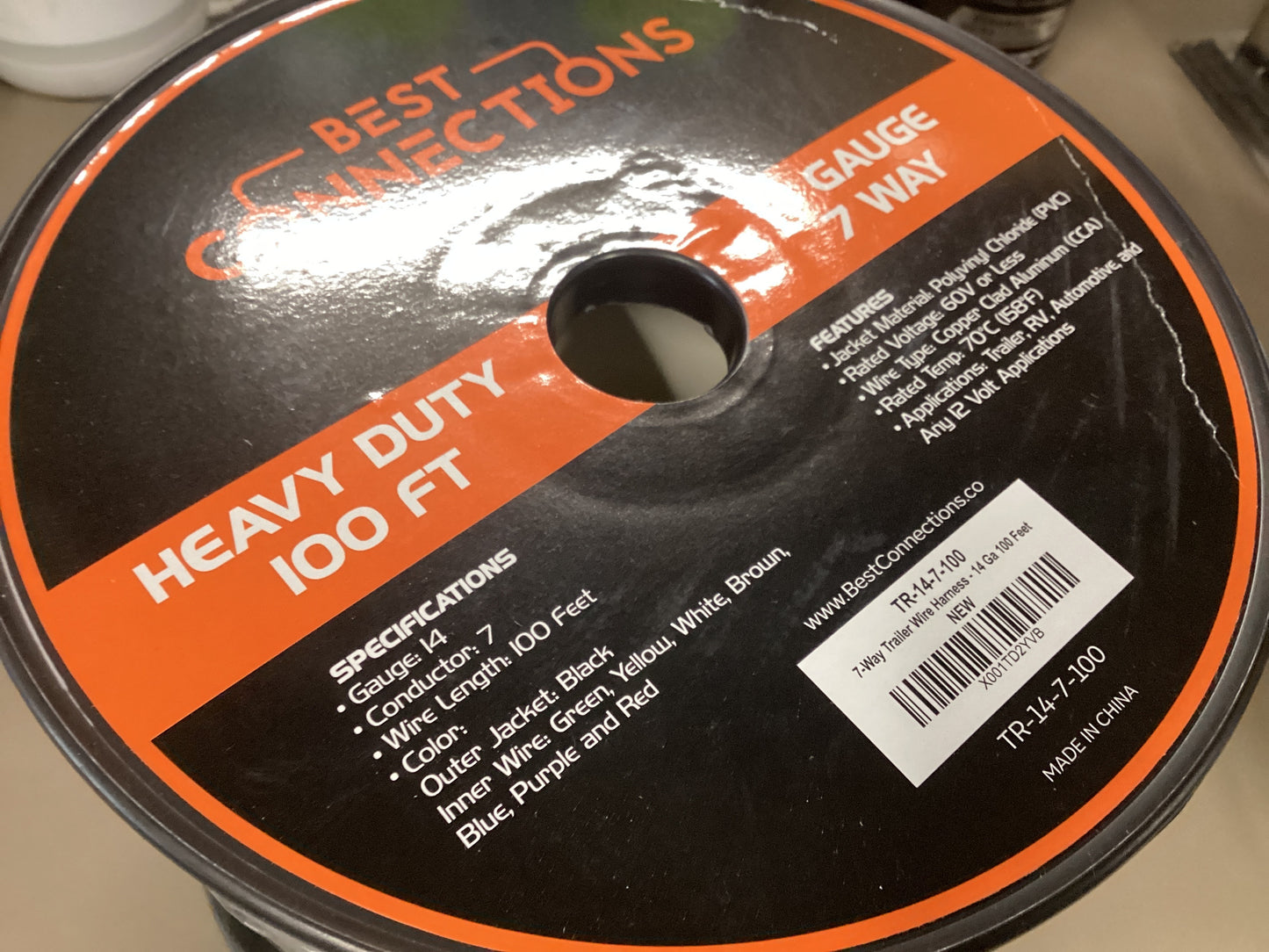 7 Way Trailer Wire 14 gauge PER FOOT