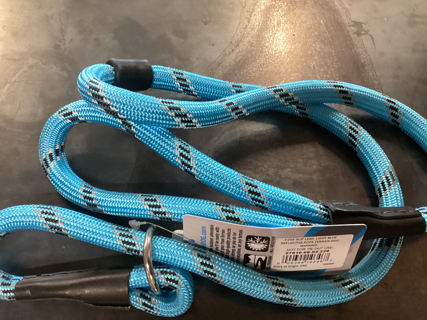 Rope Slip Leash Blue
