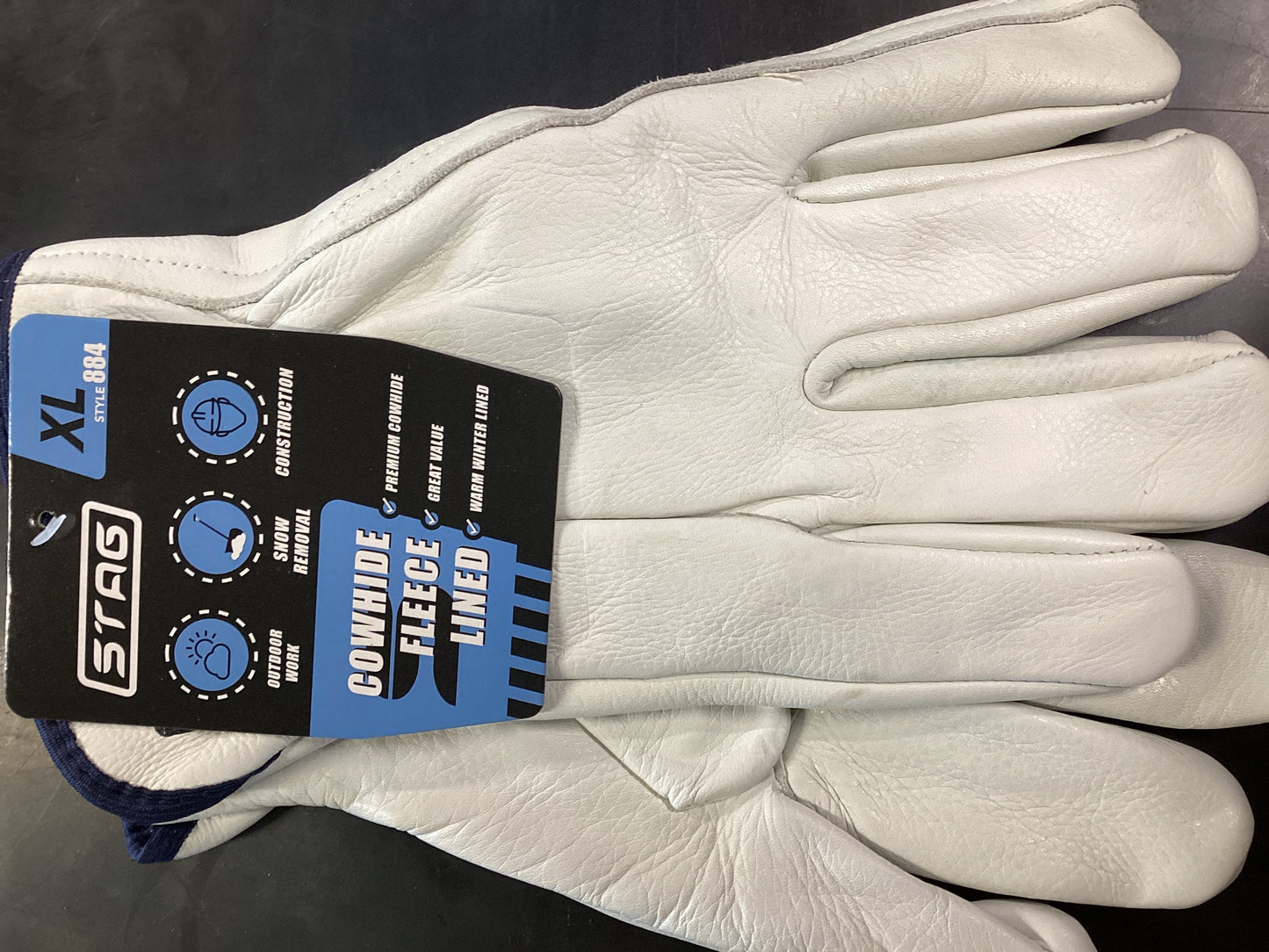 Cowhide Fleece Lined Glove XL