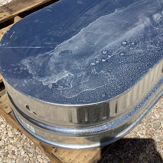 Stock Tank Oval Tank 1’x2’x4’ Galv 44 Gallon Rd End